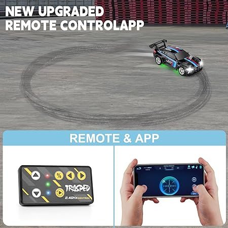SASBSC Mini RC Toy Cars for Boys Kids Adults, 2.4GHz APP Remote Control Car with Lights and 3 Speed Modes, 1/64 Race Toy Car Rechargeable for Boys Ages 5-7 8-12,Birthday Gifts for Kids