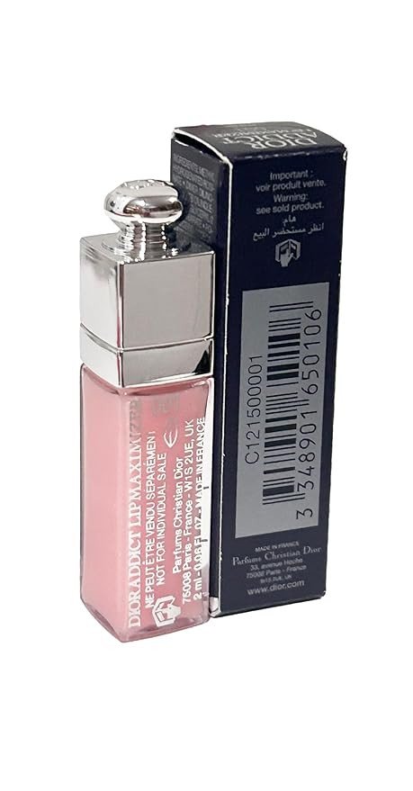 Dior Addict Lip Maximizer Lip Plumping Gloss # 001 PINK (MINI/SMALL/SAMPLE SIZE/TRAVEL SIZE) 2 ml / 0.06 fl oz- (NOTE THIS IS VERY SMALL) - 0106