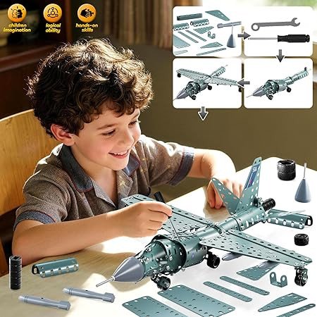 MSKOLER Building Toys Model Airplane Kits for Boys 8-12, Project Building Toys for Kids, Educational Assembly Science Kit, Airplane Toy, Birthday Gifts for Teenagers Boys Ages 8 9 10 11 12