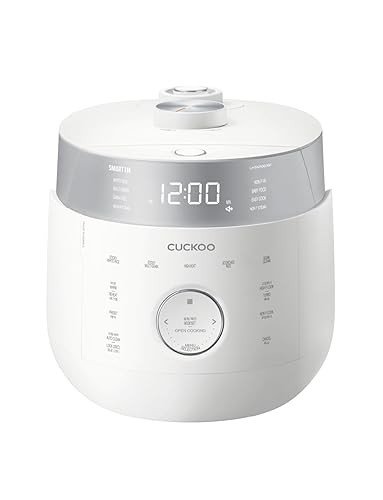 CUCKOO Twin Pressure Rice Cooker 6-Cup Uncooked / 12-Cup Cooked with Induction Heating Technology, 19 Menu Modes with Voice Guide, Full Stainless Steel Inner Pot, White (CRP-LHTAR0609FW)