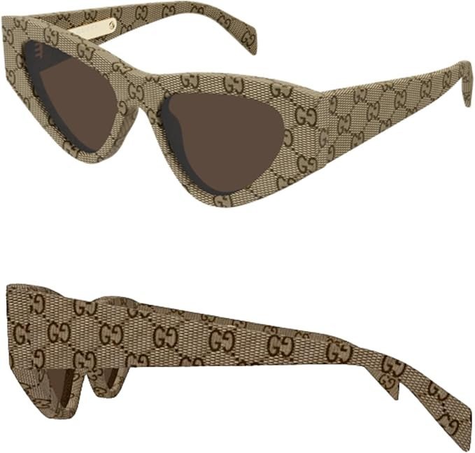 Gucci GG2019S Runway Monogram Pattern Cat-Eye Shape Sunglasses