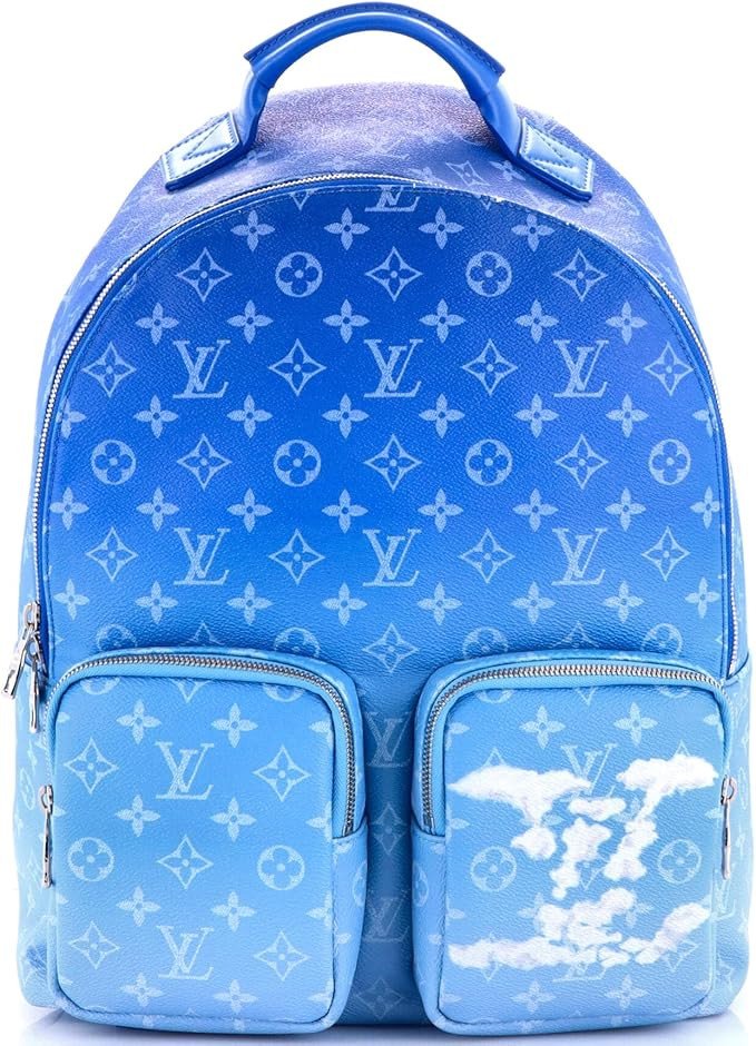Pre-Loved Multipocket Backpack Limited Edition Monogram Clouds, Blue