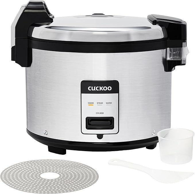 CUCKOO Commercial Rice Cooker & Warmer, Extra Large Rice Cooker 30-Cup Uncooked / 60-Cup Cooked, Professional Industrial Grain Cooker with Large Capacity, Easy One-Touch Operation, Silver (CR-3032)