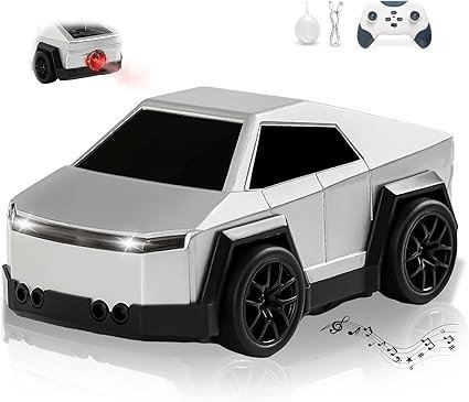 Remote Control Car Cyber-Inspired Rc Cars Toys with Drift Spray Lights Sound Automatic Follow 2.4GHz Rc Truck Toys for 3+ Boys Pet