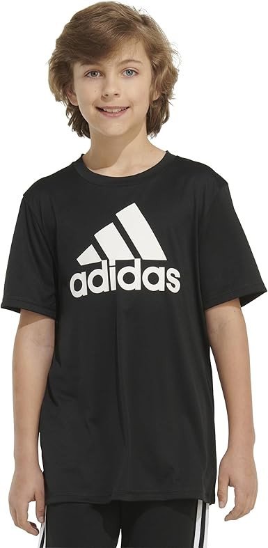 adidas Boys Short Sleeve Aeroready Performance Logo Tee T-Shirt
