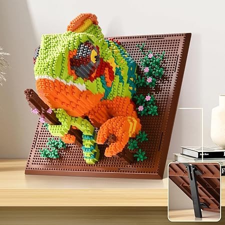 BNG Wall Art Chameleon Building Sets for Adult,Animals Building Blocks for Wall Decor or Table Display,Creative Toys Gifts for Boys 14+,Not Compatible with(2688 PCS)