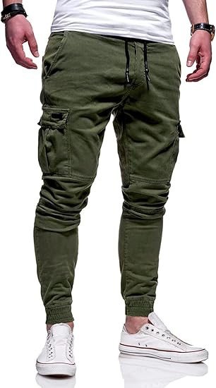 BUXKR Mens Cargo Pants Casual Hiking Pants Workout Joggers Sweatpants for Men