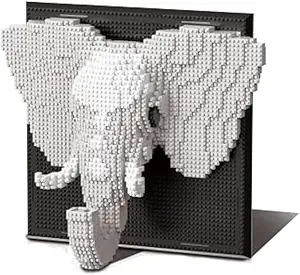 BDYDT Wall Art Elephant Building Blocks Set; A Wall Decor Set for Adults Who Love Creative Hobbies (1625 Pieces) Toys Gifts for Kid and Adult