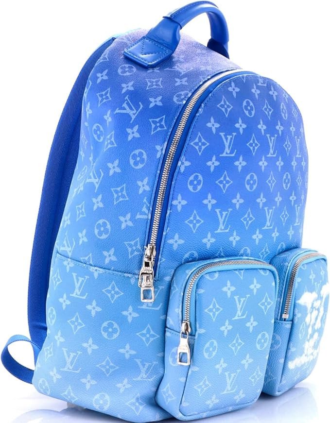 Pre-Loved Multipocket Backpack Limited Edition Monogram Clouds, Blue