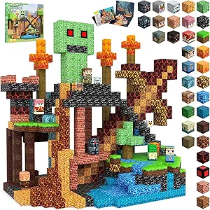 Magnetic Blocks Toys for Kids, 100 PCS Building Blocks Cubes, Stacking Magnetic Tiles Toys for Kids Toddlers Boys Girls Ages 3 4 5 6 7 8-12 Birthday Gifts Party Supplies (Underworld)
